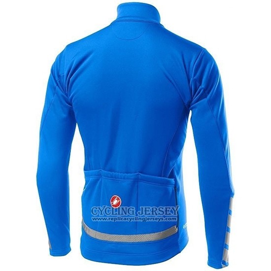2019 Cycling Jersey Castelli Raddoppia 2 Blue Silver Long Sleeve And Bib Tight